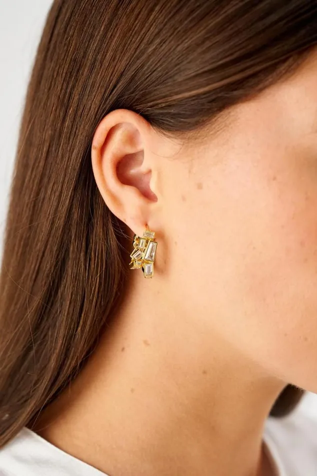 Oroton Earrings Calypso Cluster Double Hoops 18k Gold 8211 Jewellery