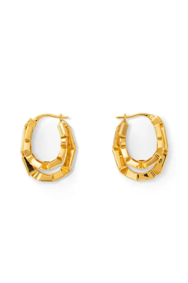Oroton Earrings Calypso Cluster Double Hoops 18k Gold 8211 Jewellery