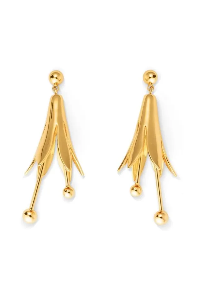 Oroton Earrings Lilium Drop Earrings Shiny Gold 8211 Jewellery