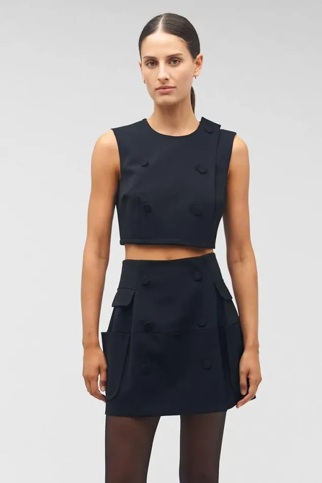 Oroton Sets Double Breasted Bodice Black 8211 Women