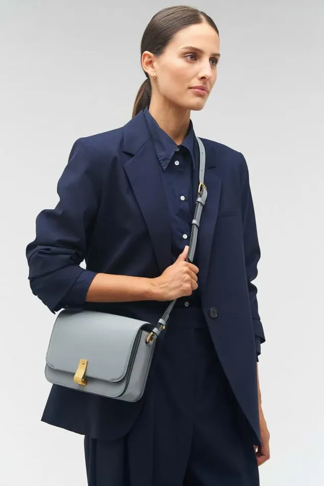 Oroton Shoulder Etta Large Day Bag Grey Flannel 8211 Women