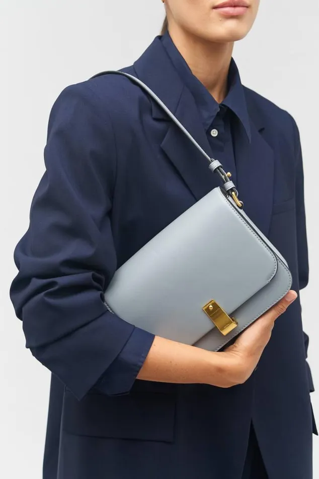 Oroton Shoulder Etta Large Day Bag Grey Flannel 8211 Women
