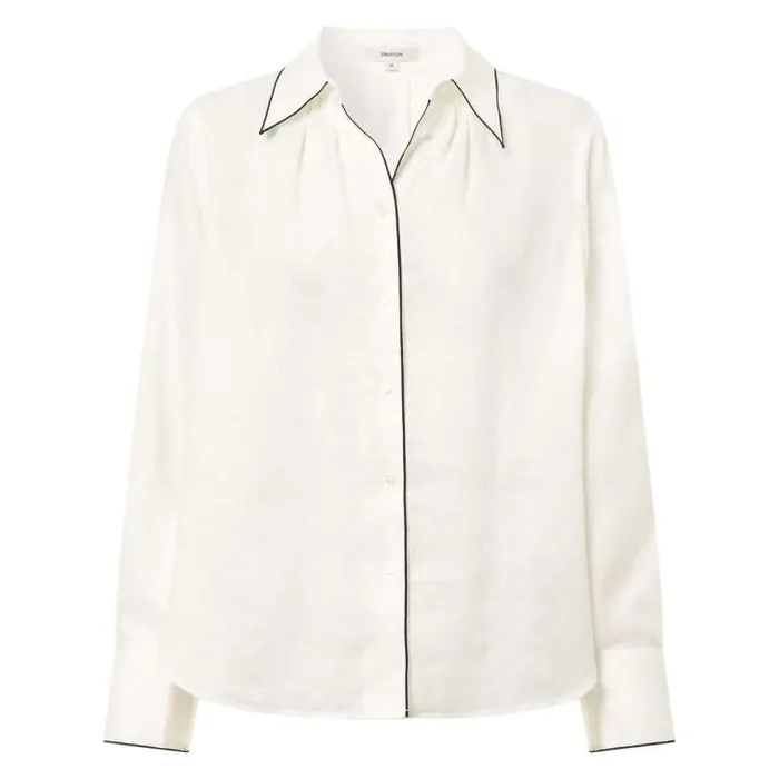 Oroton Tops Contrast Bind Top Antique White 8211 Women