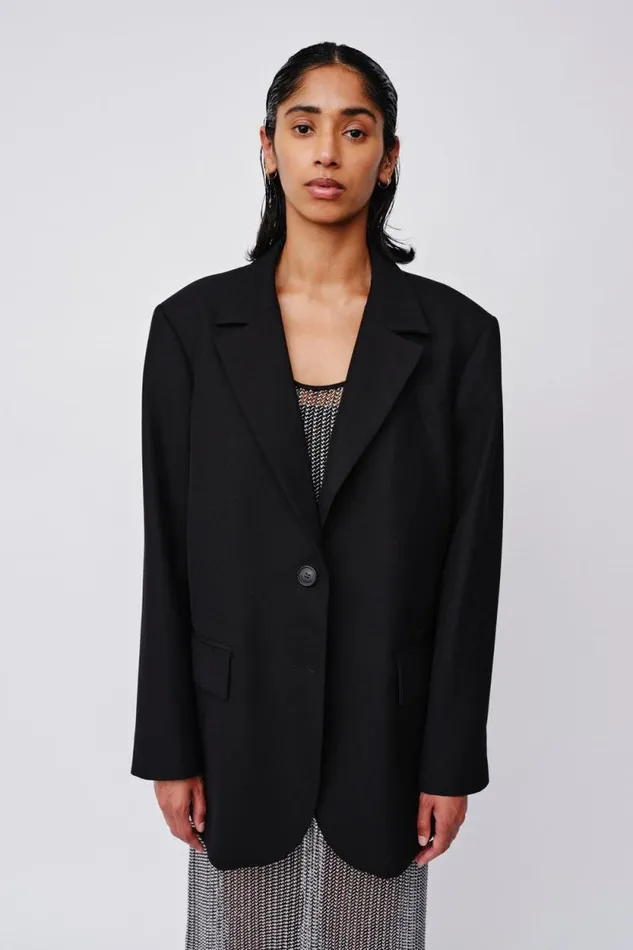 Osaka W 8211 Black Women Won Hundred Coats Jackets and Blazers