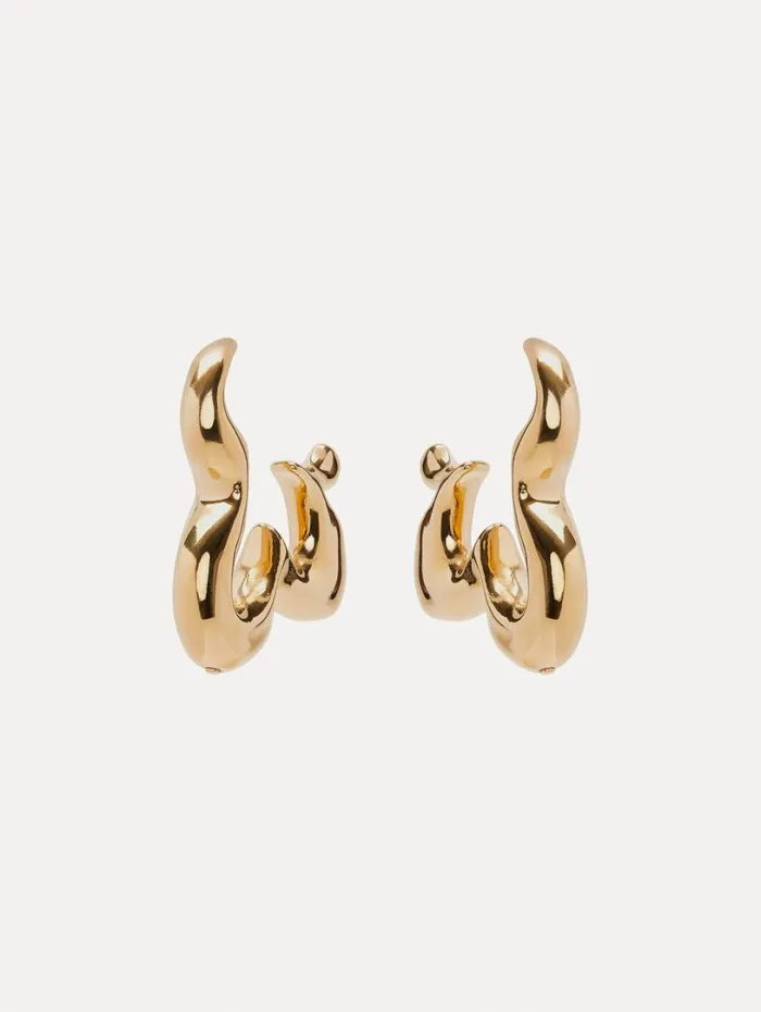 Oscar De La Renta Abstract Flower Hoop Earrings Gold Women Earrings Oscar De La Renta Abstract Flower Hoop Earrings Gold Women Earrings