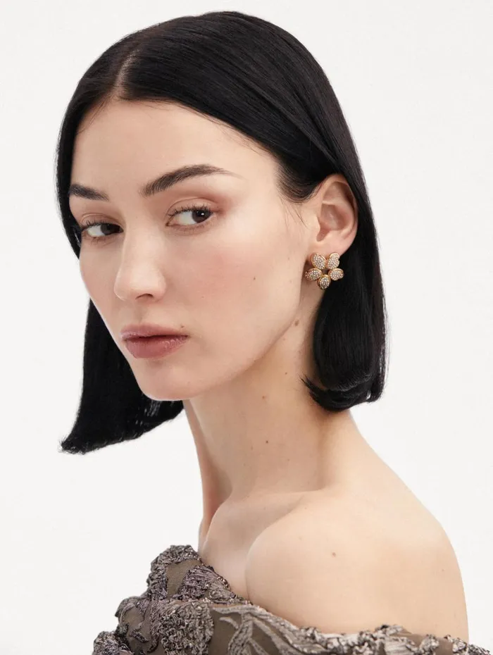Oscar De La Renta Crystal O Flower Earrings Crystal Women Earrings Oscar De La Renta Crystal O Flower Earrings Crystal Women Earrings