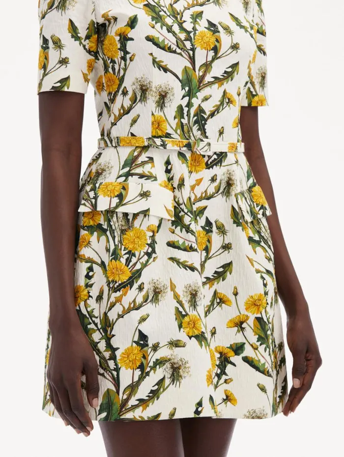 Oscar De La Renta Dandelion Cotton Cloqu Dress Yellow Ivory Women Dresses Oscar De La Renta Dandelion Cotton Cloqu Dress Yellow Ivory Women Dresses
