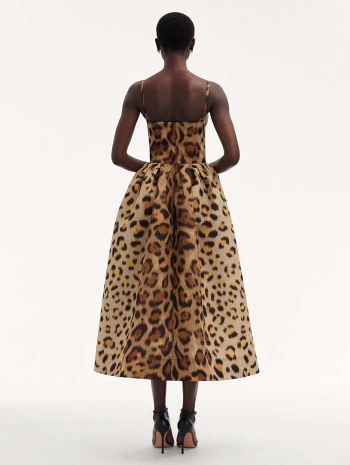 Oscar De La Renta Jaguar Faille Cocktail Dress Beige Multi Women Dresses Oscar De La Renta Jaguar Faille Cocktail Dress Beige Multi Women Dresses