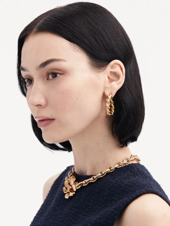 Oscar De La Renta Large Rope Hoop Earrings Gold Women Earrings Oscar De La Renta Large Rope Hoop Earrings Gold Women Earrings