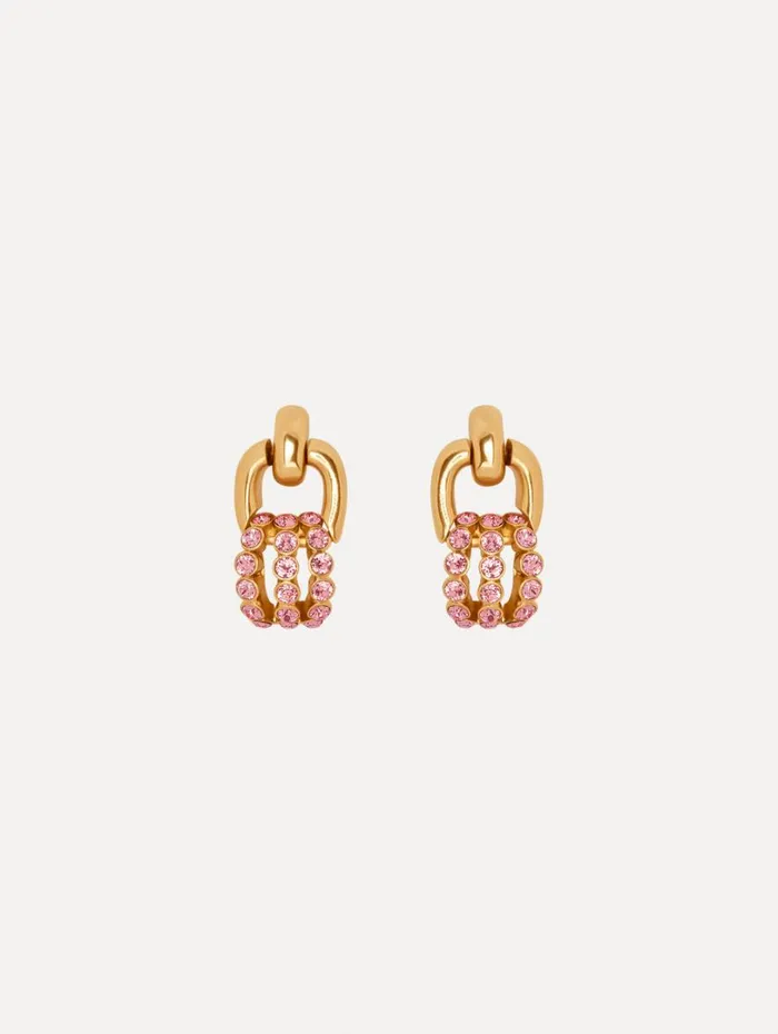 Oscar De La Renta Pav Link Earrings Rose Women Earrings