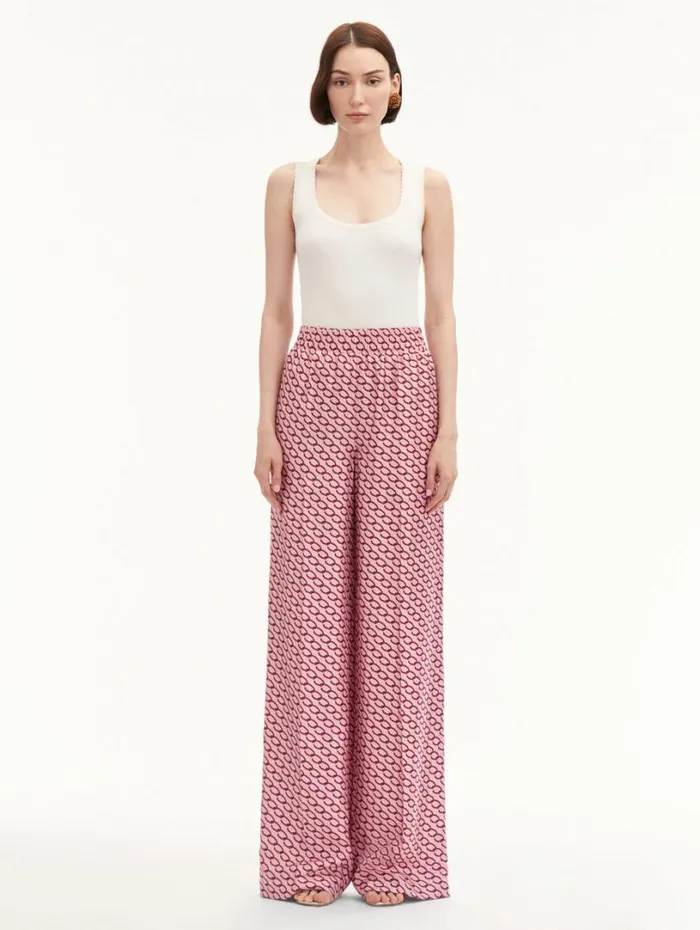 Oscar De La Renta Small Oscar ChainLink Pant Beet Pink Women Pants and Skirts Oscar De La Renta Small Oscar ChainLink Pant Beet Pink Women Pants and Skirts