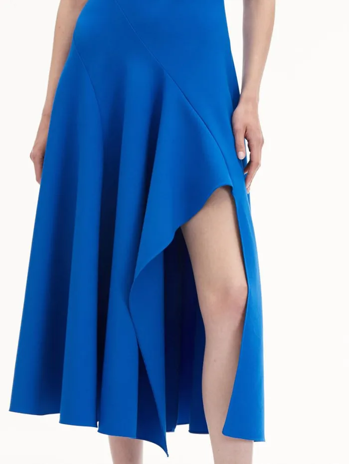 Oscar De La Renta Wave Detail Midi Dress Lapis Women Dresses Oscar De La Renta Wave Detail Midi Dress Lapis Women Dresses