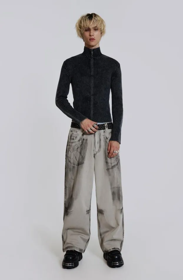 Outerwear Men Jaded London Black Lucid Knit Track Top