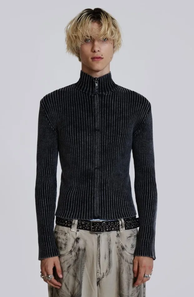 Outerwear Men Jaded London Black Lucid Knit Track Top