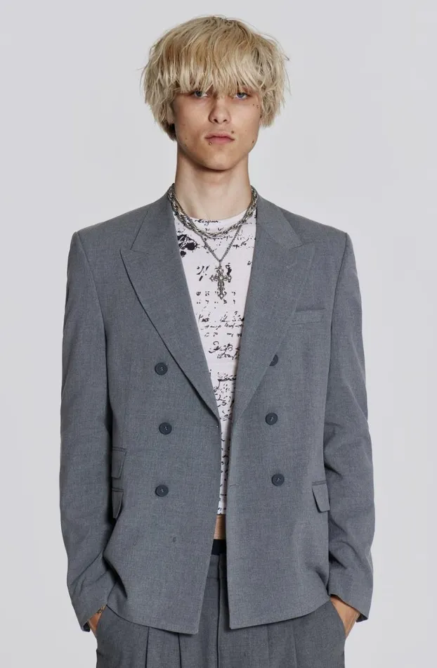 Outerwear Men Jaded London Grey Goliath Blazer