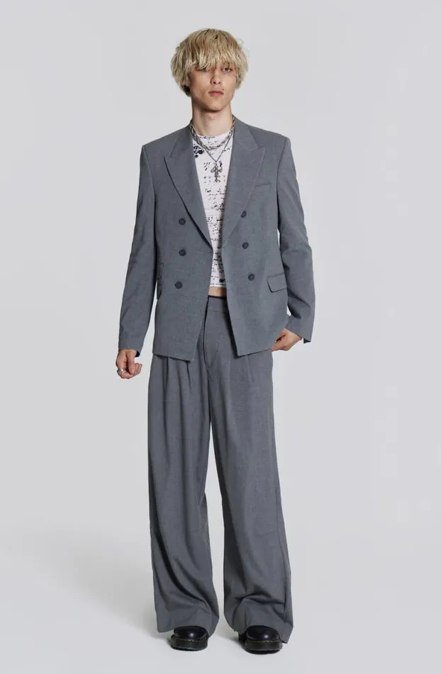 Outerwear Men Jaded London Grey Goliath Blazer