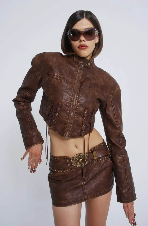 Outerwear Women Jaded London Easy Rider Faux Leather Jacket