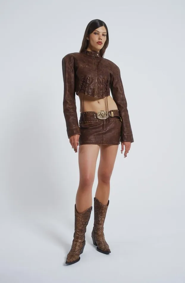 Outerwear Women Jaded London Easy Rider Faux Leather Jacket