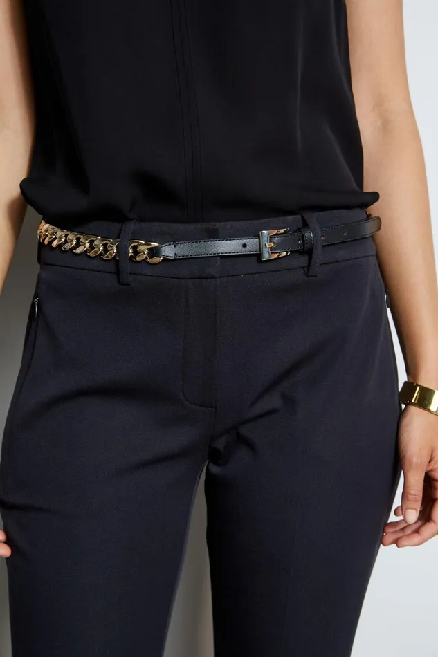 Outlet 8211 Women Belts Elie Tahari Gold Chain Belt 8211 Black Black