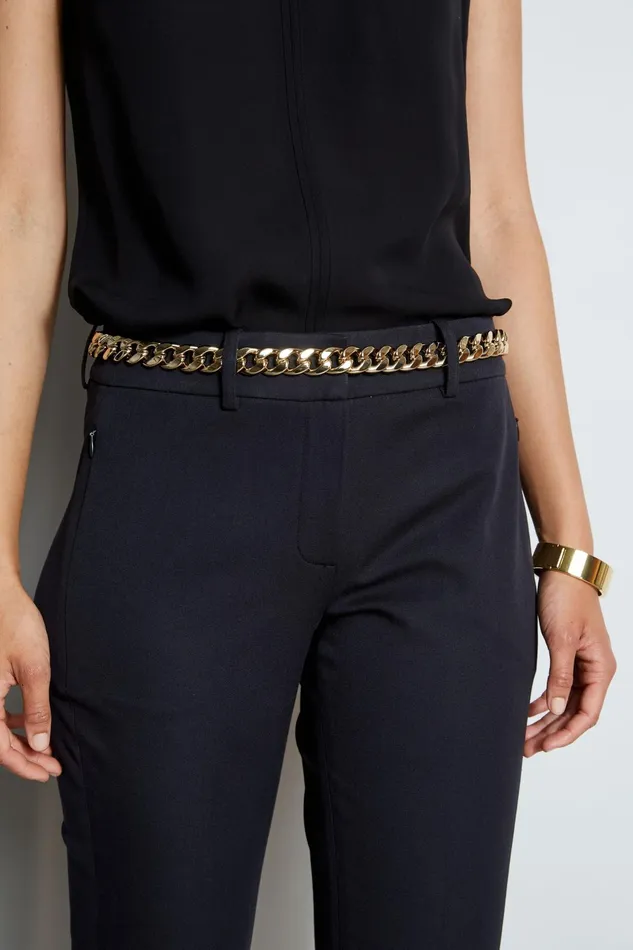 Outlet 8211 Women Belts Elie Tahari Gold Chain Belt 8211 Black Black