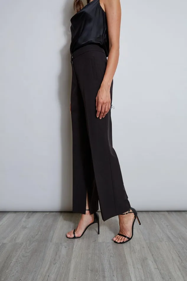 Outlet 8211 Women Bottoms Elie Tahari Inseam Slit Pant Noir