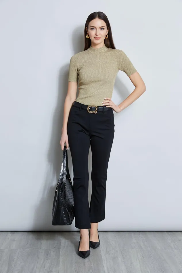 Outlet 8211 Women Bottoms Elie Tahari Inseam Slit Ponte Pant Black