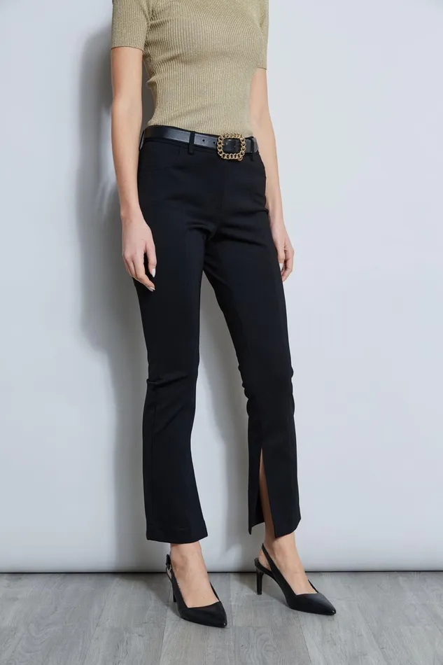 Outlet 8211 Women Bottoms Elie Tahari Inseam Slit Ponte Pant Black