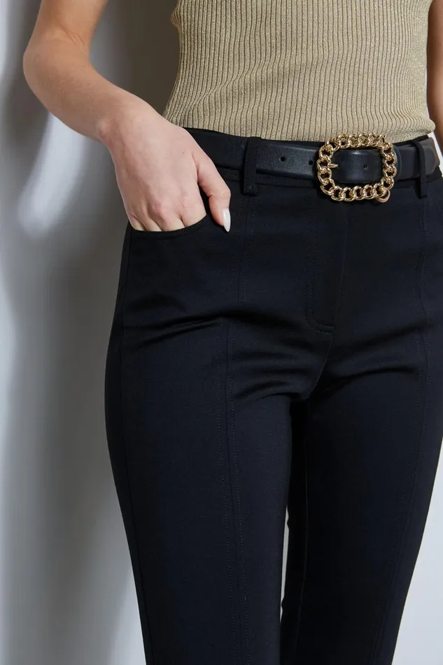 Outlet 8211 Women Bottoms Elie Tahari Inseam Slit Ponte Pant Black