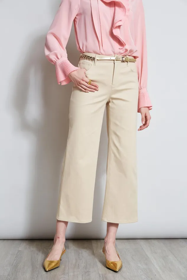 Outlet 8211 Women Bottoms Elie Tahari Stretch Denim Wide Leg Pant Driftwood