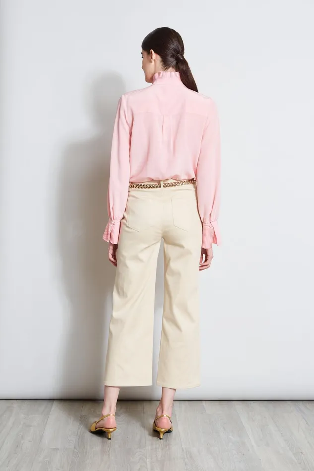 Outlet 8211 Women Bottoms Elie Tahari Stretch Denim Wide Leg Pant Driftwood