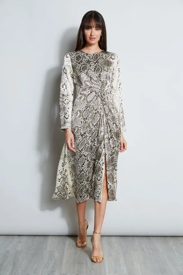 Outlet 8211 Women Dresses and Jumpsuits Elie Tahari Burnout Silk Python Dress Boa Burnout