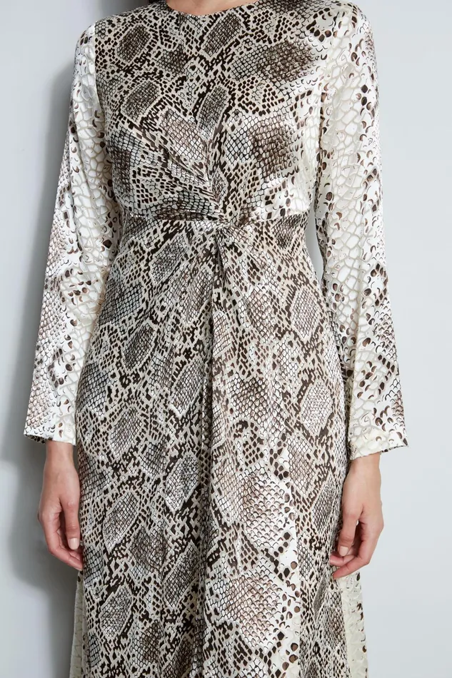 Outlet 8211 Women Dresses and Jumpsuits Elie Tahari Burnout Silk Python Dress Boa Burnout