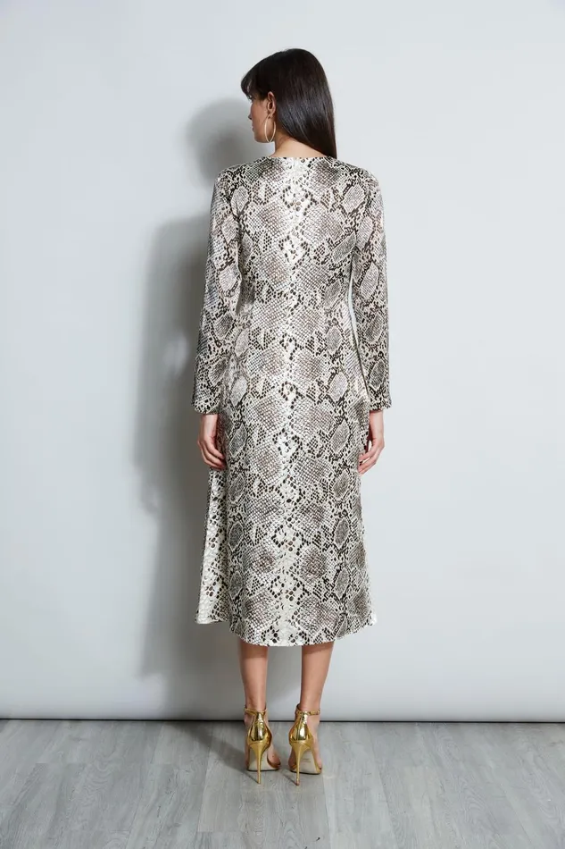 Outlet 8211 Women Dresses and Jumpsuits Elie Tahari Burnout Silk Python Dress Boa Burnout