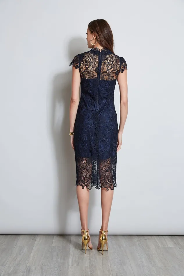 Outlet 8211 Women Dresses and Jumpsuits Elie Tahari Lace Applique Midi Dress Stargazer