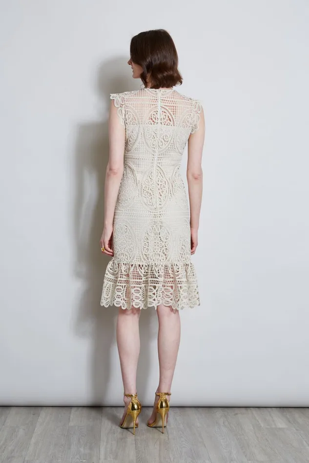Outlet 8211 Women Dresses and Jumpsuits Elie Tahari Mosaic Lace Dress Flour