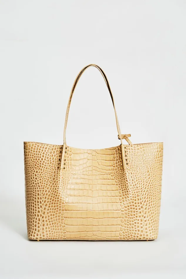 Outlet 8211 Women Handbags Elie Tahari Crocodile Embossed Leather Tote Camel
