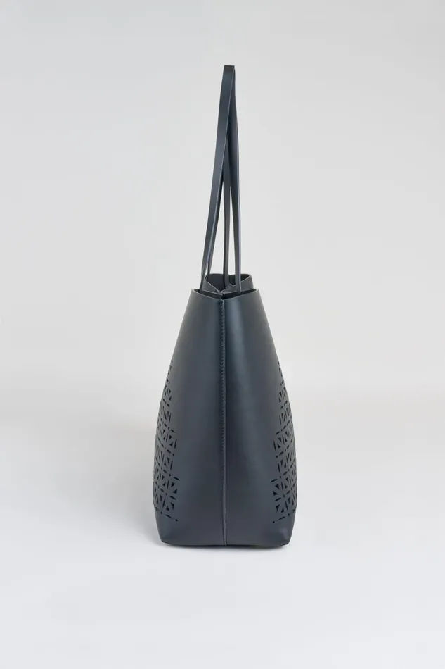 Outlet 8211 Women Handbags Elie Tahari Nappa Leather Lasercut Tote Black