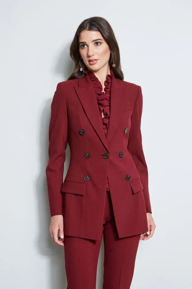 Outlet 8211 Women Jackets and Blazers Elie Tahari 7 Button Blazer Bordeaux