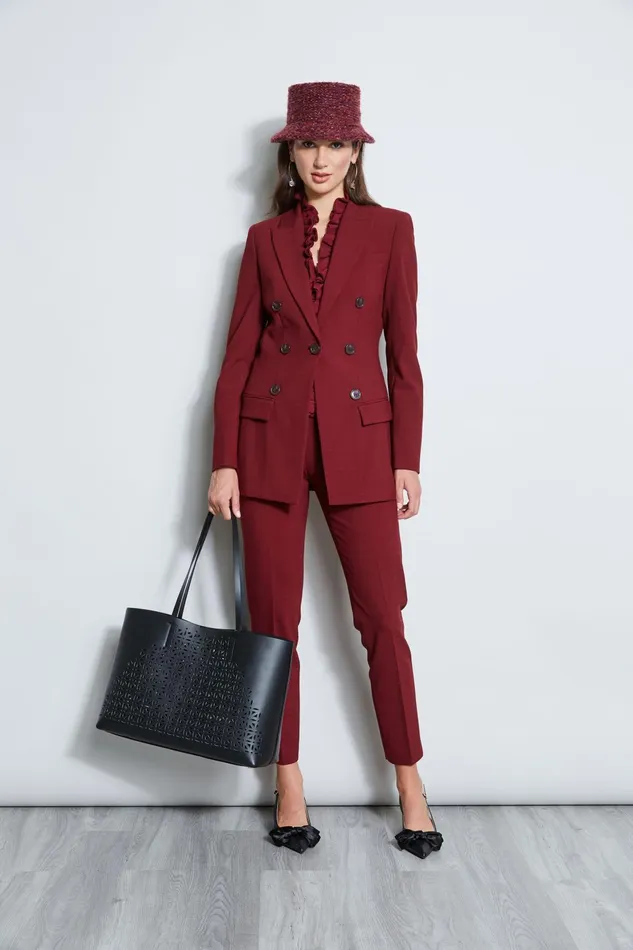 Outlet 8211 Women Jackets and Blazers Elie Tahari 7 Button Blazer Bordeaux