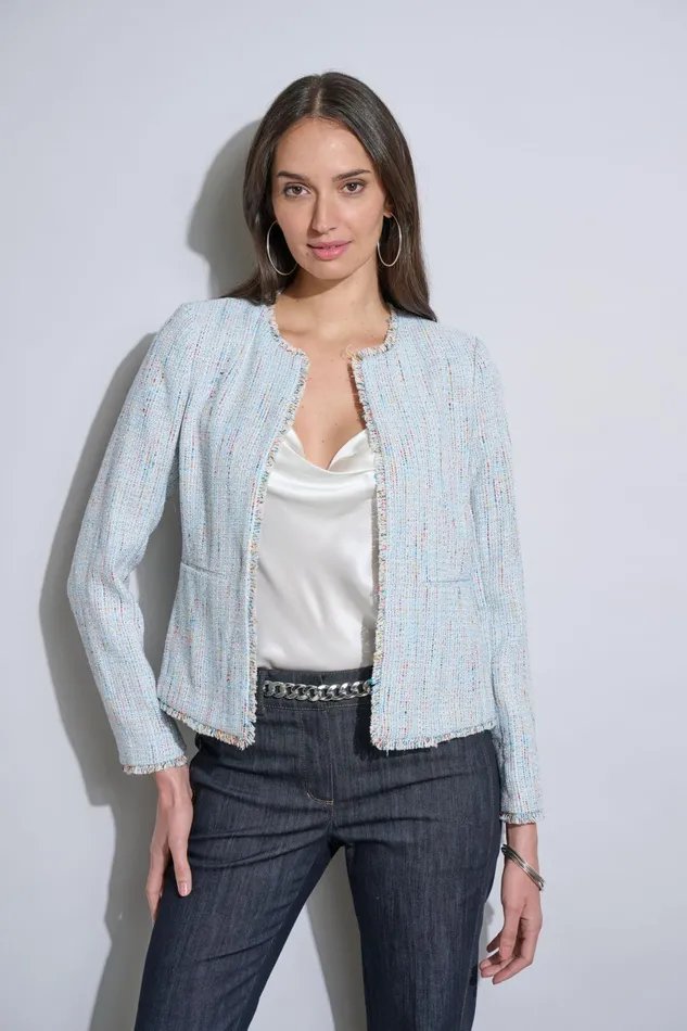 Outlet 8211 Women Jackets and Blazers Elie Tahari Fringe Edge Tweed Jacket Gabby Tweed