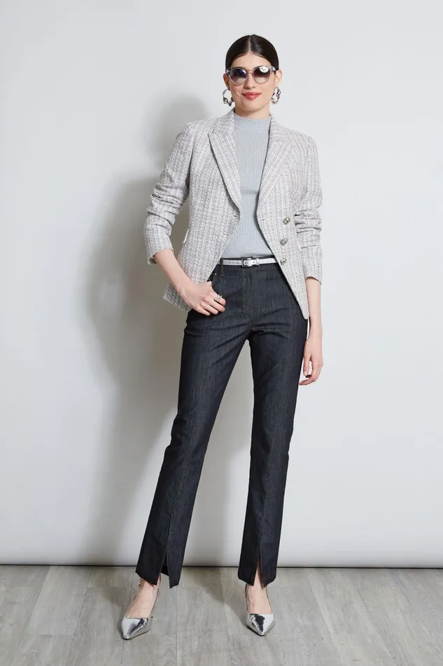 Outlet 8211 Women Jackets and Blazers Elie Tahari Metallic Tweed 3 Button Blazer Multi