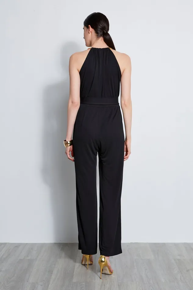 Outlet 8211 Women Maxi Dresses Elie Tahari Chain Jersey Jumpsuit Black