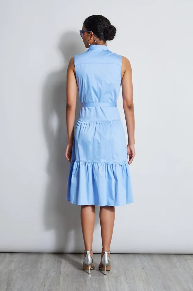 Outlet 8211 Women Midi Dresses Elie Tahari Cotton Utility Dress Horizon Blue