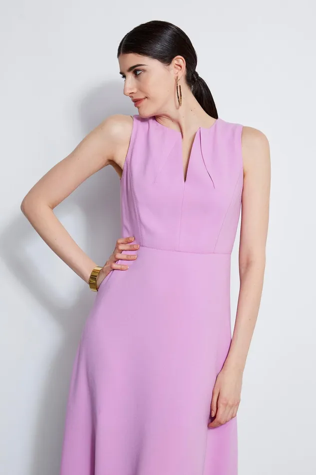 Outlet 8211 Women Midi Dresses Elie Tahari Fit and Flare Dart Midi Dress Orchid
