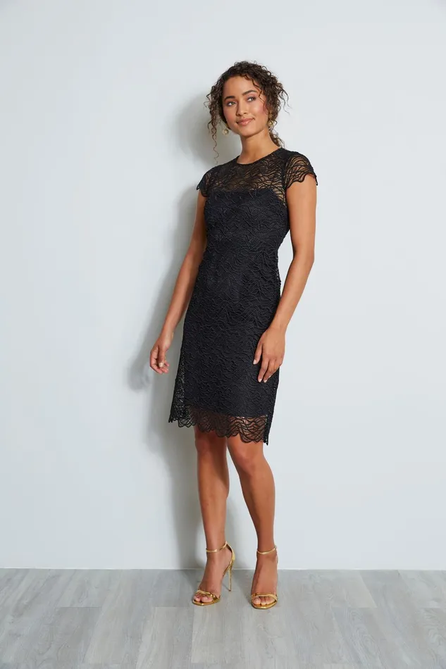 Outlet 8211 Women Short Sleeve Dresses Elie Tahari Elissa Dress Black