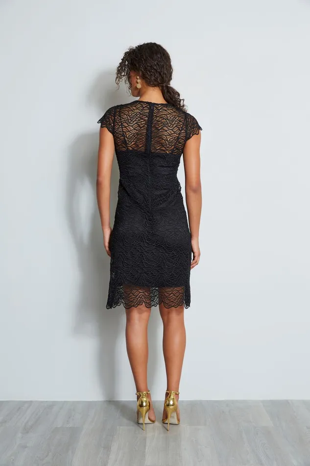 Outlet 8211 Women Short Sleeve Dresses Elie Tahari Elissa Dress Black