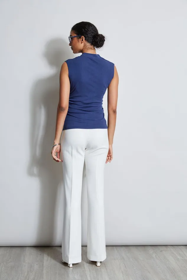 Outlet 8211 Women Tops Elie Tahari Asymmetric Rib Knit Slate Blue