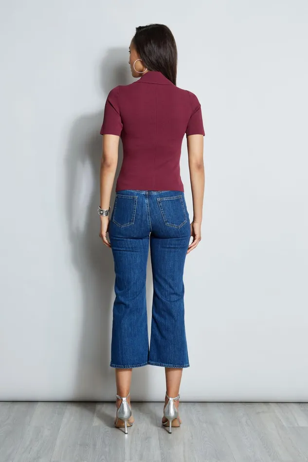 Outlet 8211 Women Tops Elie Tahari Contour Sweater Cranberry
