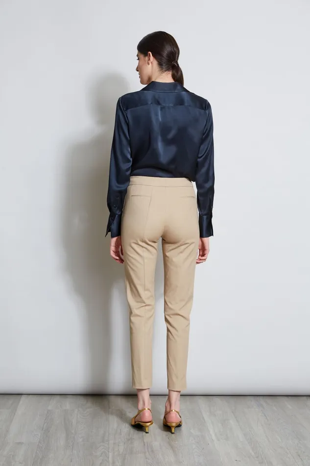 Outlet 8211 Women Tops Elie Tahari Silk Satin Button Down Shirt Stargazer