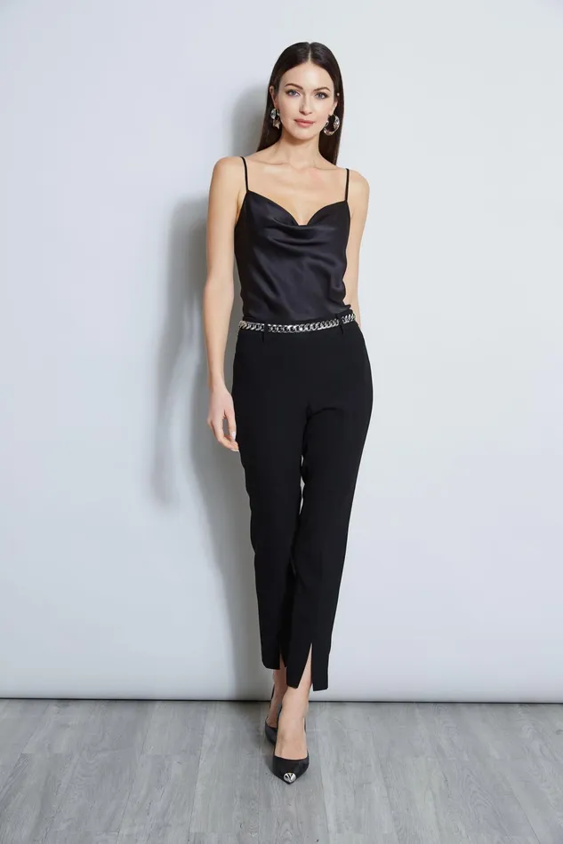 Outlet 8211 Women Tops Elie Tahari Silk Satin Cami Black